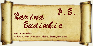 Marina Budimkić vizit kartica